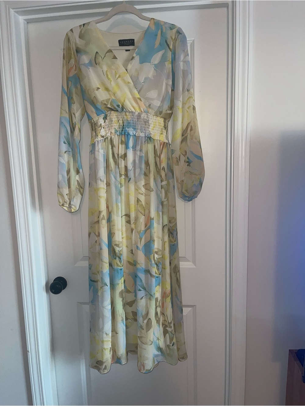 Laundry by Shelli Segal - Pastel Floral Wrap Midi Dress
